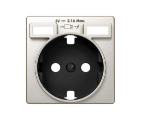 Tapa para la base de enchufe schuko con 2 cargadores USB tipo A 10,5W cava Simon 82