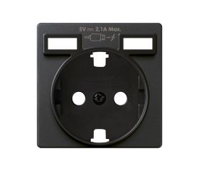 Tapa para la base de enchufe schuko con 2 cargadores USB tipo A 10,5W grafito Simon 82