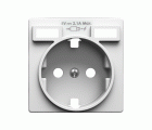 Tapa para la base de enchufe schuko con 2 cargadores USB tipo A 10,5W blanco mate Simon 82 Concept