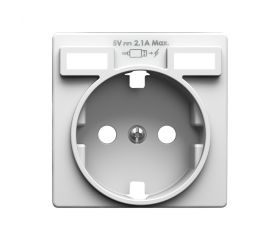 Tapa para la base de enchufe schuko con 2 cargadores USB tipo A 10,5W blanco mate Simon 82 Concept