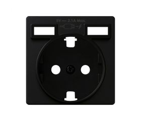 Tapa para la base de enchufe schuko con 2 cargadores USB tipo A 10,5W negro mate Simon 82