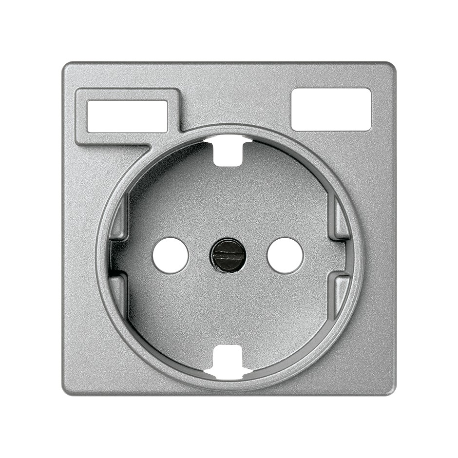 TAPA PARA LA BASE DE ENCHUFE SCHUKO CON 2 CARGADORES USB A + C 10,5W ALUMINIO SIMON 82