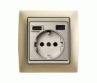 TAPA PARA LA BASE DE ENCHUFE SCHUKO CON 2 CARGADORES USB A + C 10,5W CAVA SIMON 82