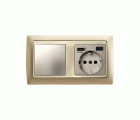 TAPA PARA LA BASE DE ENCHUFE SCHUKO CON 2 CARGADORES USB A + C 10,5W CAVA SIMON 82