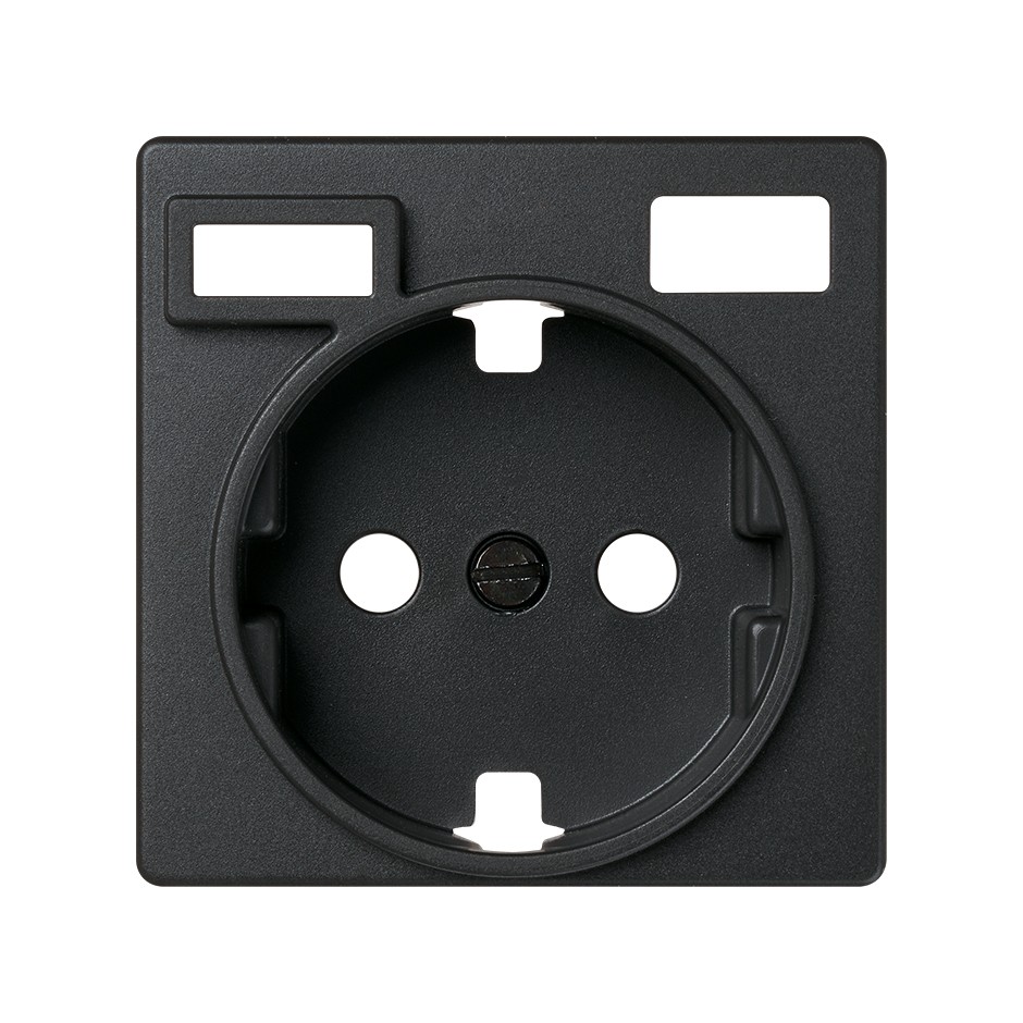 TAPA PARA LA BASE DE ENCHUFE SCHUKO CON 2 CARGADORES USB A + C 10,5W GRAFITO SIMON 82