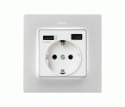 TAPA PARA LA BASE DE ENCHUFE SCHUKO CON 2 CARGADORES USB A + C 10,5W BLANCO MATE SIMON 82 CONCEPT