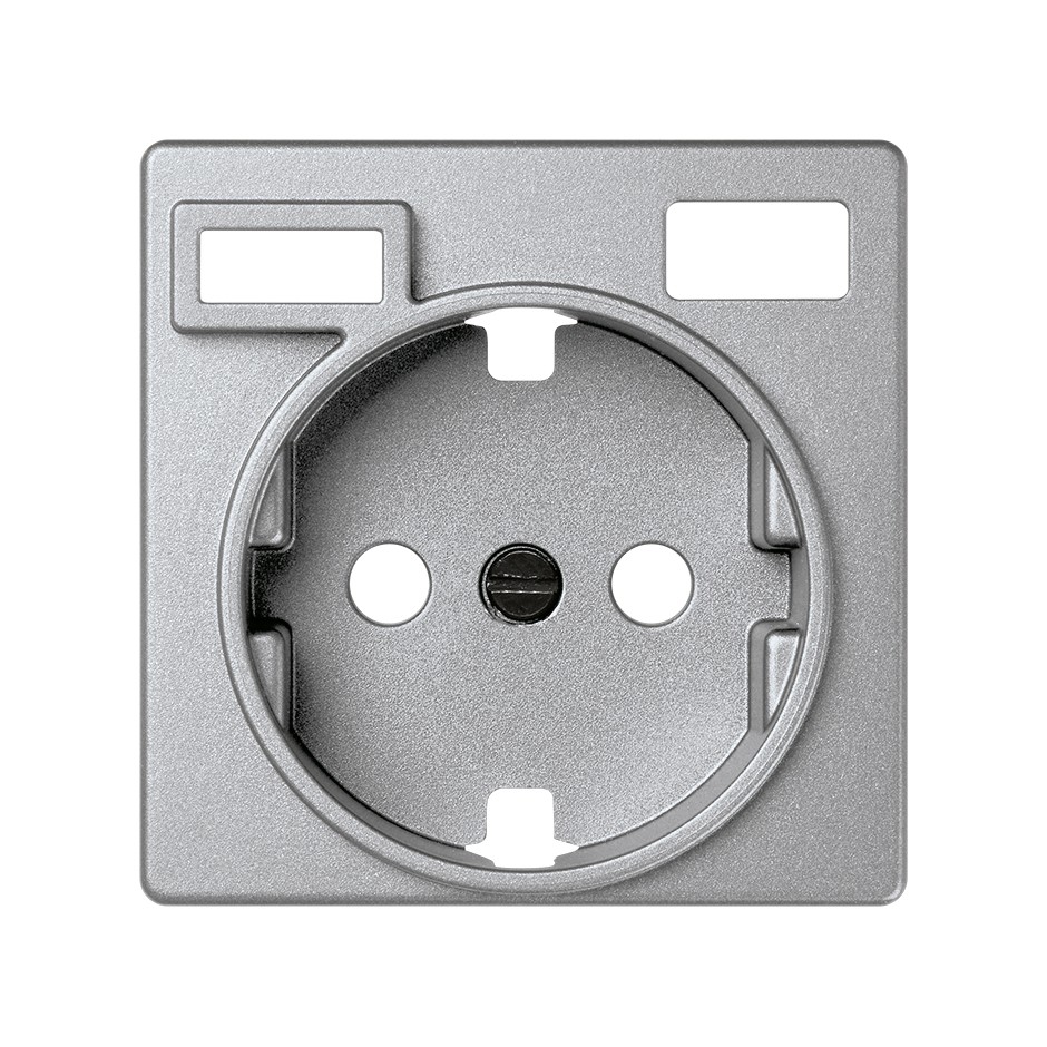TAPA PARA LA BASE DE ENCHUFE SCHUKO CON 2 CARGADORES USB A + C 10,5W ALUMINIO FRIO SIMON 82