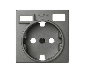 Tapa para la base de enchufe schuko con 2 cargadores USB A + C 10,5W titanio Simon 82 Concept