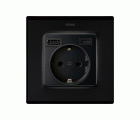 TAPA PARA LA BASE DE ENCHUFE SCHUKO CON 2 CARGADORES USB A + C 10,5W NEGRO MATE SIMON 82 CONCEPT
