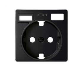 Tapa para la base de enchufe schuko con 2 cargadores USB A + C 10,5W negro mate Simon 82 Concept