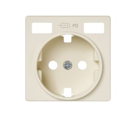Tapa base enchufe schuko con 2 USB C+C marfil Simon 82