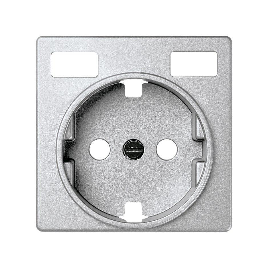 TAPA BASE ENCHUFE SCHUKO CON 2 USB C+C ALUMINIO MATE SIMON 82