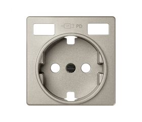 Tapa base enchufe schuko con 2 USB C+C cava Simon 82