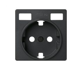 Tapa base enchufe schuko con 2 USB C+C grafito Simon 82