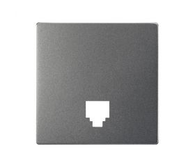 Placa para tomas telefónicas con conectores RJ11 y RJ12 titanio Simon 82 Concept