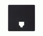 Placa para tomas telefónicas con conectores RJ11 y RJ12 negro mate Simon 82 Concept