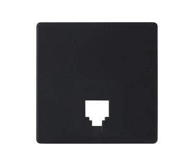 Placa para tomas telefónicas con conectores RJ11 y RJ12 negro mate Simon 82 Concept