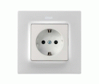 Conjunto semi-montado de base de enchufe schuko 16 A 250V~ con sistema de emb. a tornillo blanco mate Simon 82 Concept