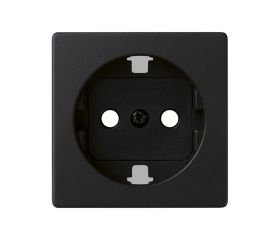 Conjunto semi-montado de base de enchufe schuko 16 A 250V~ con sistema de emb. a tornillo negro mate Simon 82 Concept