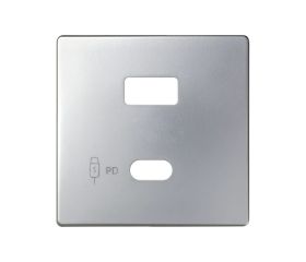 Placa para cargador USB A+C Quickcharge aluminio mate Simon 82
