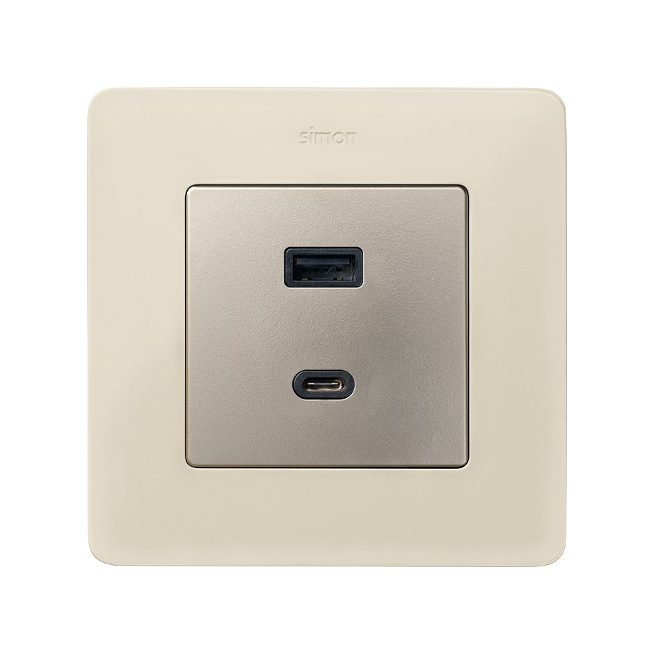 PLACA PARA CARGADOR USB A+C QUICKCHARGE CAVA SIMON 82