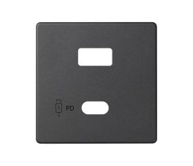 Placa para cargador USB A+C Quickcharge grafito Simon 82