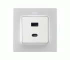 PLACA PARA CARGADOR USB A+C QUICKCHARGE BLANCO MATE SIMON 82 CONCEPT