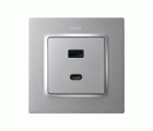 PLACA PARA CARGADOR USB A+C QUICKCHARGE ALUMINIO SIMON 82 DETAIL