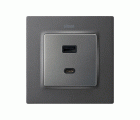 PLACA PARA CARGADOR USB A+C QUICKCHARGE TITANIO SIMON 82 CONCEPT