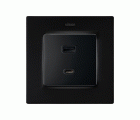 PLACA PARA CARGADOR USB A+C QUICKCHARGE NEGRO MATE SIMON 82 CONCEPT