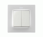 Tecla doble para mecanismos doble blanco mate Simon 82 Concept