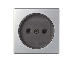 Tapa con dispositivo de seguridad para la base de enchufe bipolar aluminio Simon 82