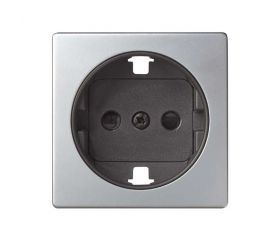 Tapa con dispositivo de seguridad para la base de enchufe schuko aluminio Simon 82