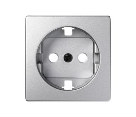 Tapa con dispositivo de seguridad para la base de enchufe schuko aluminio frío Simon 82 Detail