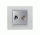 Placa para tomas inductivas de R-TV aluminio Simon 82
