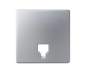 Placa para tomas telefónicas con conectores RJ11 y RJ12 aluminio Simon 82