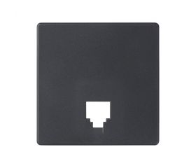 Placa para tomas telefónicas con conectores RJ11 y RJ12 grafito Simon 82