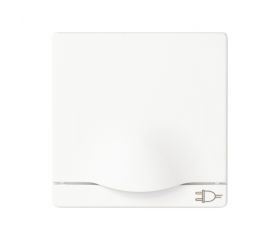 Tapa abatible con dispositivo de seguridad para la base de enchufe schuko blanco Simon 82