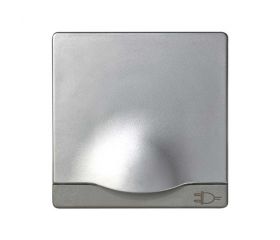 Tapa abatible con dispositivo de seguridad para la base de enchufe schuko aluminio Simon 82