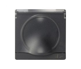 Tapa abatible con dispositivo de seguridad para la base de enchufe schuko grafito Simon 82