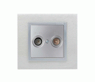 Placa para tomas inductivas de R-TV+SAT aluminio Simon 82
