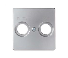 Placa para tomas inductivas de R-TV+SAT aluminio Simon 82