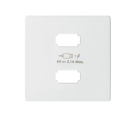 Placa para cargador USB 2 conectores 5Vdc 2.1A blanco mate Simon 82 Concept