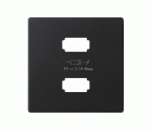 Placa para cargador USB 2 conectores 5Vdc 2.1A negro mate Simon 82 Concept