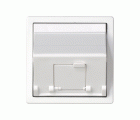 Placa de voz y datos inclinada con guardapolvo para 1 conector RJ45 blanco Simon 82