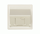 Placa de voz y datos inclinada con guardapolvo para 1 conector RJ45 marfil Simon 82