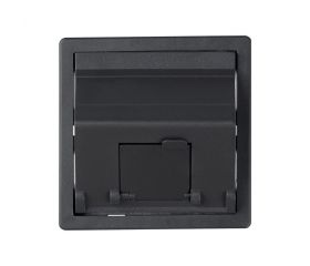 Placa de voz y datos inclinada con guardapolvo para 1 conector RJ45 grafito Simon 82