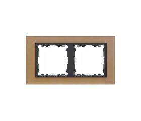 Marco para 2 elementos cristal cobre interior grafito Simon 82 Nature