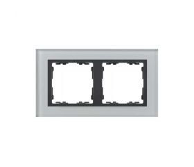 Marco para 2 elementos cristal gris interior grafito Simon 82 Nature