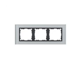 Marco para 3 elementos cristal gris interior grafito Simon 82 Nature